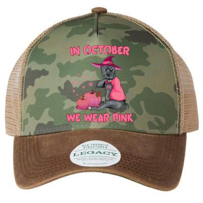 October Pink Pitbull Dog Breast Cancer Awareness Halloween Legacy Tie Dye Trucker Hat