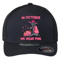 October Pink Pitbull Dog Breast Cancer Awareness Halloween Flexfit Unipanel Trucker Cap