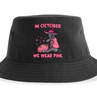 October Pink Pitbull Dog Breast Cancer Awareness Halloween Sustainable Bucket Hat