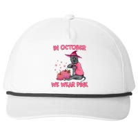 October Pink Pitbull Dog Breast Cancer Awareness Halloween Snapback Five-Panel Rope Hat