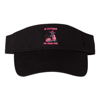 October Pink Pitbull Dog Breast Cancer Awareness Halloween Valucap Bio-Washed Visor