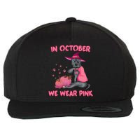 October Pink Pitbull Dog Breast Cancer Awareness Halloween Wool Snapback Cap