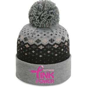 October Pink Power Breast Cancer The Baniff Cuffed Pom Beanie