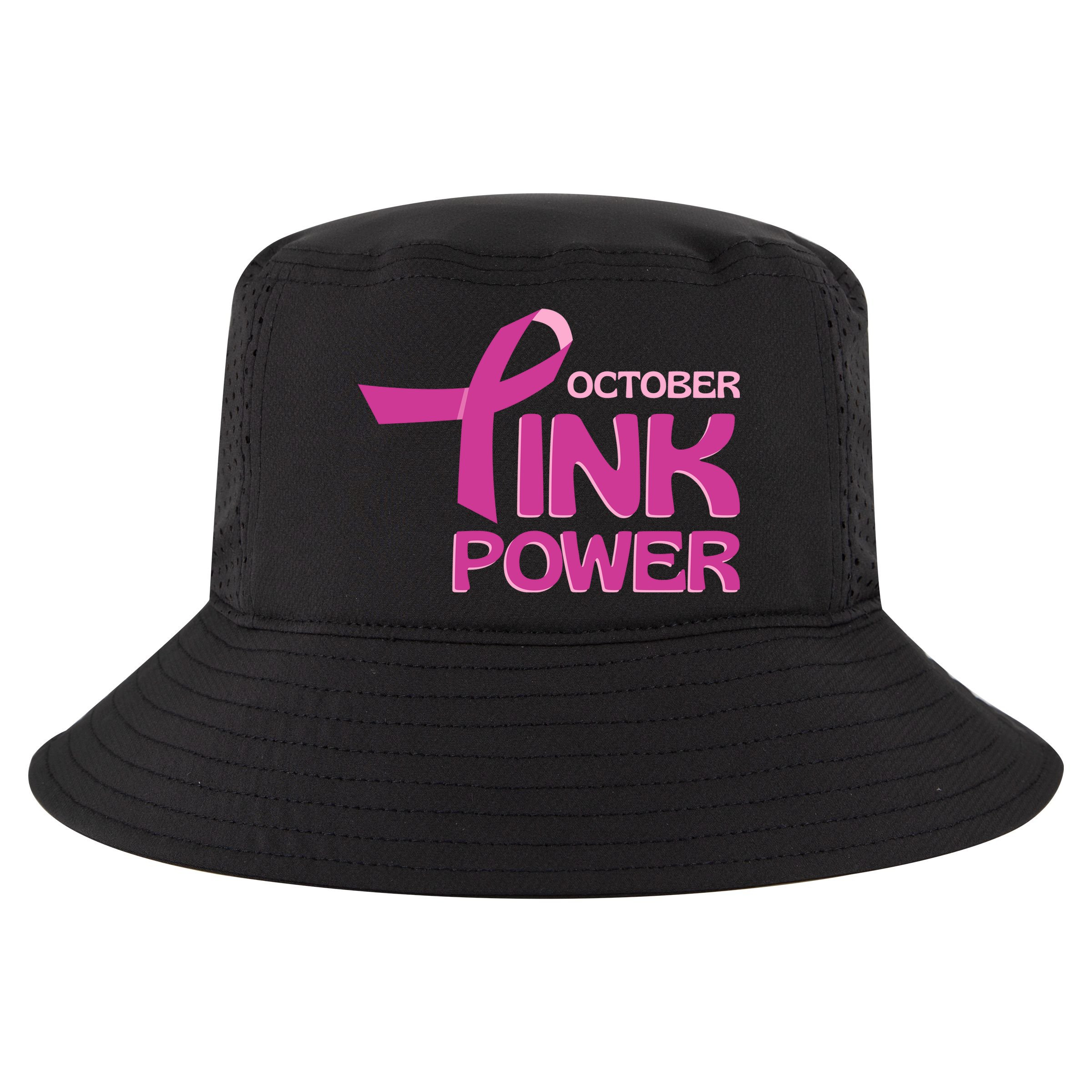 October Pink Power Breast Cancer Cool Comfort Performance Bucket Hat