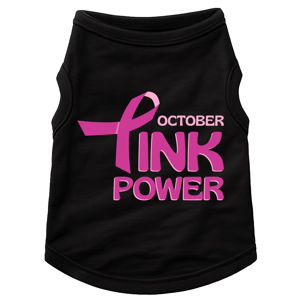 October Pink Power Breast Cancer Doggie Tank