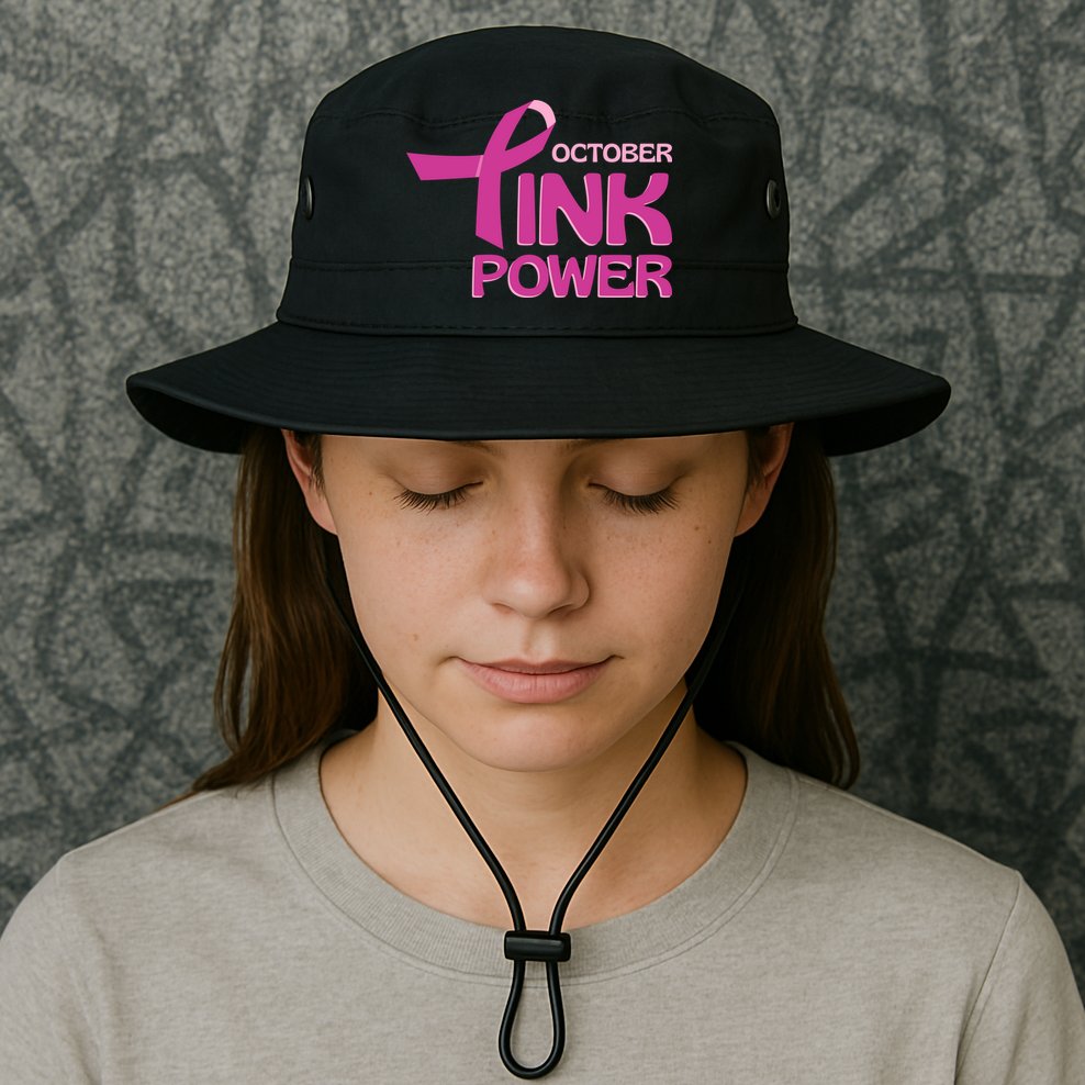 October Pink Power Breast Cancer Bucket Hat