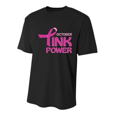 October Pink Power Breast Cancer Youth Performance Sprint T-Shirt