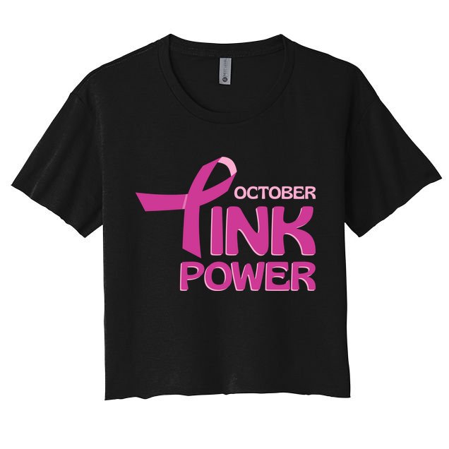 October Pink Power Breast Cancer Crop Top