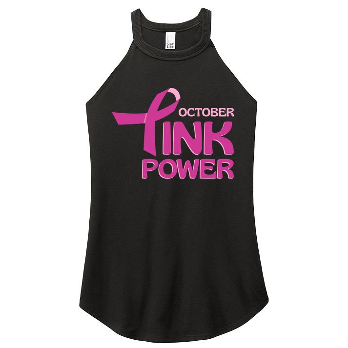 October Pink Power Breast Cancer Women's Perfect Tri Rocker Tank