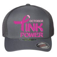 October Pink Power Breast Cancer Flexfit Unipanel Trucker Cap