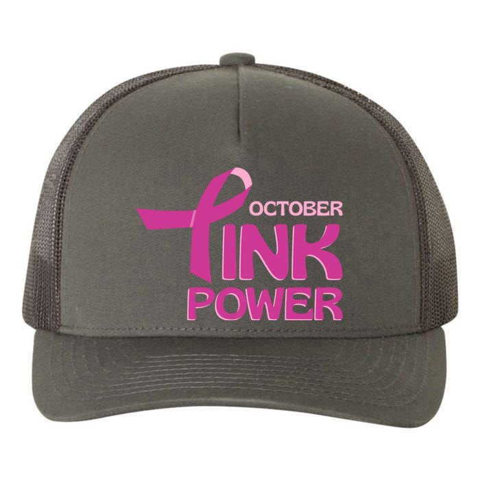 October Pink Power Breast Cancer Yupoong Adult 5-Panel Trucker Hat