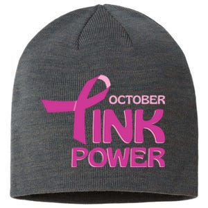 October Pink Power Breast Cancer Sustainable Beanie