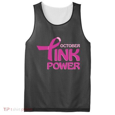 October Pink Power Breast Cancer Mesh Reversible Basketball Jersey Tank