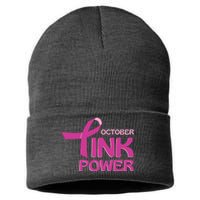 October Pink Power Breast Cancer Sustainable Knit Beanie