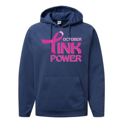 October Pink Power Breast Cancer Performance Fleece Hoodie