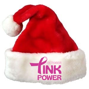 October Pink Power Breast Cancer Premium Christmas Santa Hat