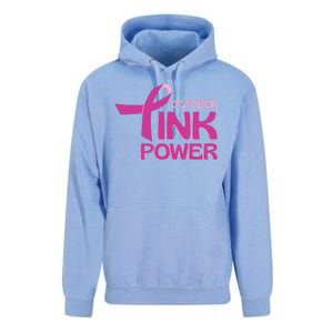 October Pink Power Breast Cancer Unisex Surf Hoodie