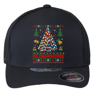 Oh Pharmatree Pharmacist Pharmacy Pills Ugly Christmas Tree Great Gift Flexfit Unipanel Trucker Cap