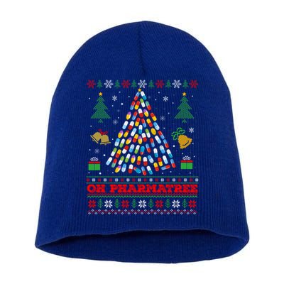 Oh Pharmatree Pharmacist Pharmacy Pills Ugly Christmas Tree Great Gift Short Acrylic Beanie