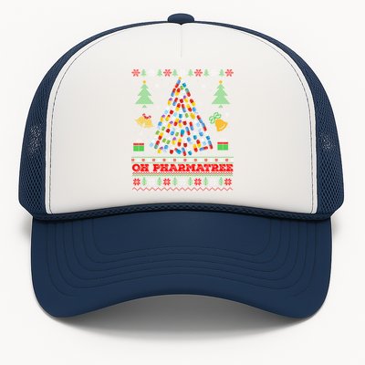 Oh Pharmatree Pharmacist Pharmacy Pills Ugly Christmas Tree Great Gift Trucker Hat