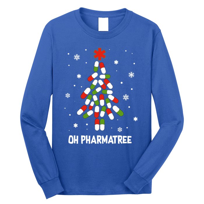 Oh Pharmatree Pills Christmas Tree Lights Pharmacy Crew Funny Gift Long Sleeve Shirt