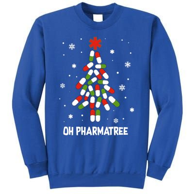 Oh Pharmatree Pills Christmas Tree Lights Pharmacy Crew Funny Gift Tall Sweatshirt