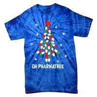 Oh Pharmatree Pills Christmas Tree Lights Pharmacy Crew Funny Gift Tie-Dye T-Shirt