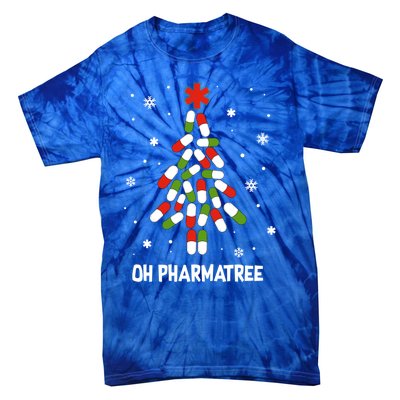 Oh Pharmatree Pills Christmas Tree Lights Pharmacy Crew Funny Gift Tie-Dye T-Shirt