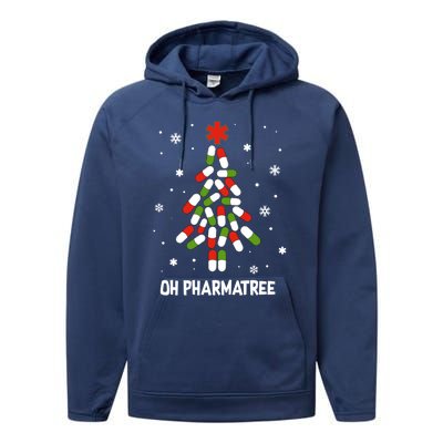 Oh Pharmatree Pills Christmas Tree Lights Pharmacy Crew Funny Gift Performance Fleece Hoodie