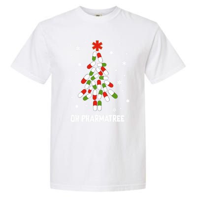 Oh Pharmatree Pills Christmas Tree Lights Pharmacy Crew Funny Gift Garment-Dyed Heavyweight T-Shirt