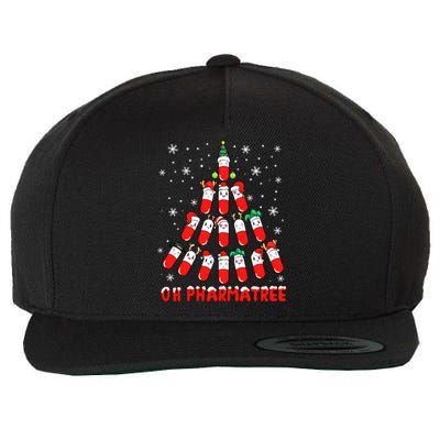 Oh Pharmatree Pills Christmas Tree Lights Pharmacy Crew Team Meaningful Gift Wool Snapback Cap