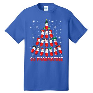 Oh Pharmatree Pills Christmas Tree Lights Pharmacy Crew Team Meaningful Gift Tall T-Shirt