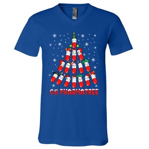 Oh Pharmatree Pills Christmas Tree Lights Pharmacy Crew Team Meaningful Gift V-Neck T-Shirt