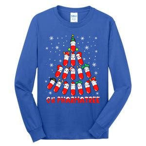 Oh Pharmatree Pills Christmas Tree Lights Pharmacy Crew Team Meaningful Gift Tall Long Sleeve T-Shirt