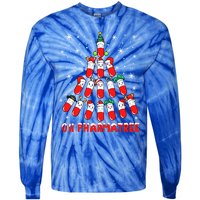 Oh Pharmatree Pills Christmas Tree Lights Pharmacy Crew Team Meaningful Gift Tie-Dye Long Sleeve Shirt