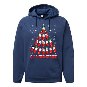 Oh Pharmatree Pills Christmas Tree Lights Pharmacy Crew Team Meaningful Gift Performance Fleece Hoodie