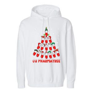 Oh Pharmatree Pills Christmas Tree Lights Pharmacy Crew Team Meaningful Gift Garment-Dyed Fleece Hoodie