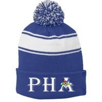 OES PHA Prince Hall Order The Eastern Star Thanksgiving Gift Stripe Pom Pom Beanie