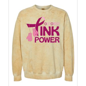 October Pink Power Breast Cancer Colorblast Crewneck Sweatshirt