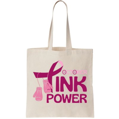 October Pink Power Breast Cancer Tote Bag