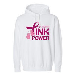 October Pink Power Breast Cancer Garment-Dyed Fleece Hoodie