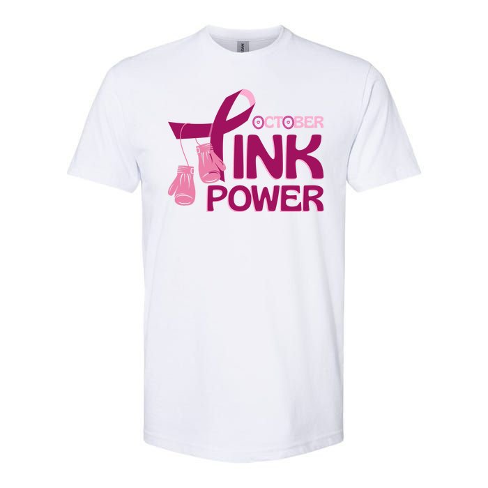 October Pink Power Breast Cancer Softstyle CVC T-Shirt