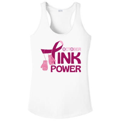 October Pink Power Breast Cancer Ladies PosiCharge Competitor Racerback Tank