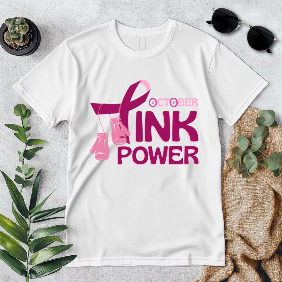 October Pink Power Breast Cancer Premium T-Shirt