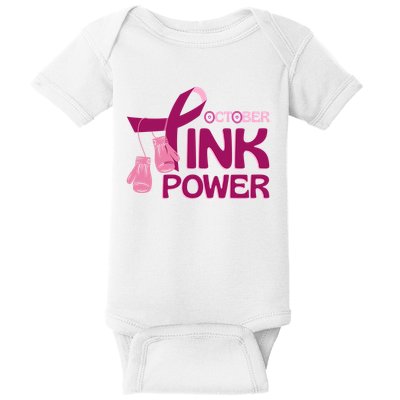 October Pink Power Breast Cancer Baby Bodysuit