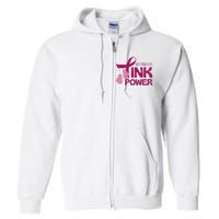 October Pink Power Breast Cancer Full Zip Hoodie