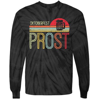 Oktoberfest Prost Retro German Bavarian Festival Tie-Dye Long Sleeve Shirt