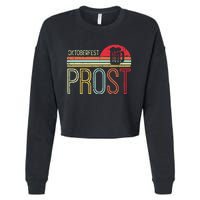 Oktoberfest Prost Retro German Bavarian Festival Cropped Pullover Crew