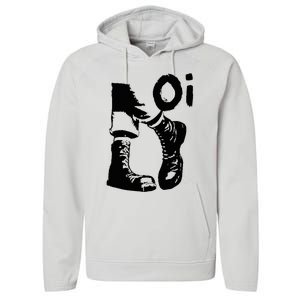 Oi Punk Rock With Combat Boots Performance Fleece Hoodie