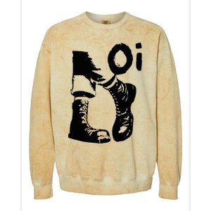 Oi Punk Rock With Combat Boots Colorblast Crewneck Sweatshirt